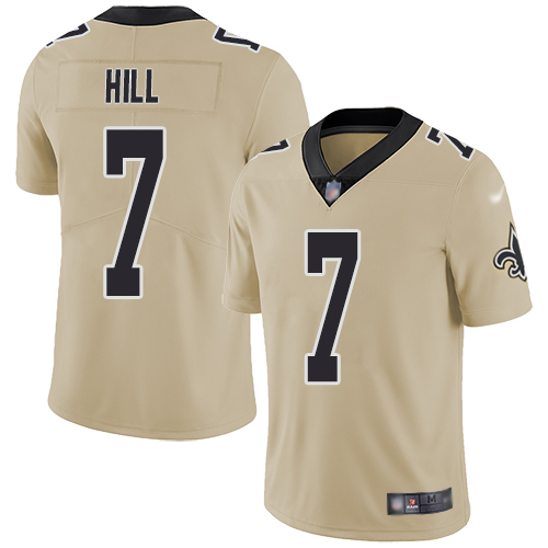 Men New Orleans Saints Limited Gold Taysom Hill Jersey NFL Football 7 Inverted Legend Jersey